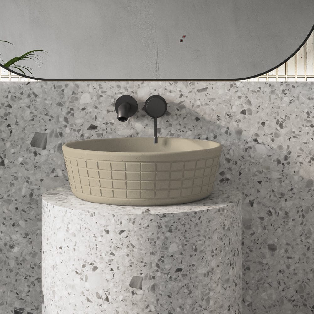 Gelber Round Cast Concrete Vessel Sink - Desert Brown