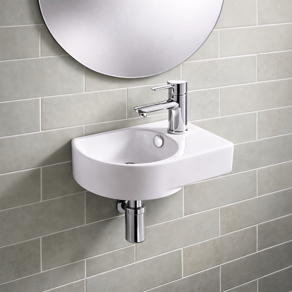 Glidden Vitreous China Wall-Mount Bathroom Sink - Right Side Faucet Drilling