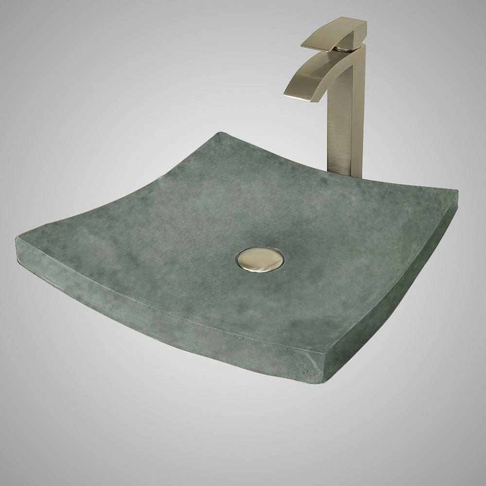Gresham Square Cast Concrete Vessel Sink - Copper Green