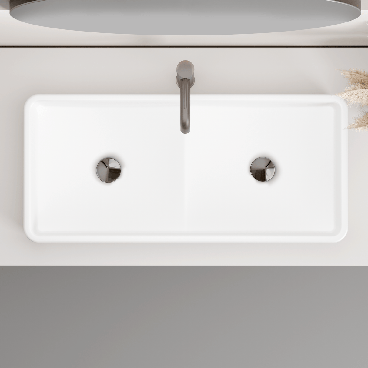 Gurney Vitreous China Double-Bowl Vessel Sink