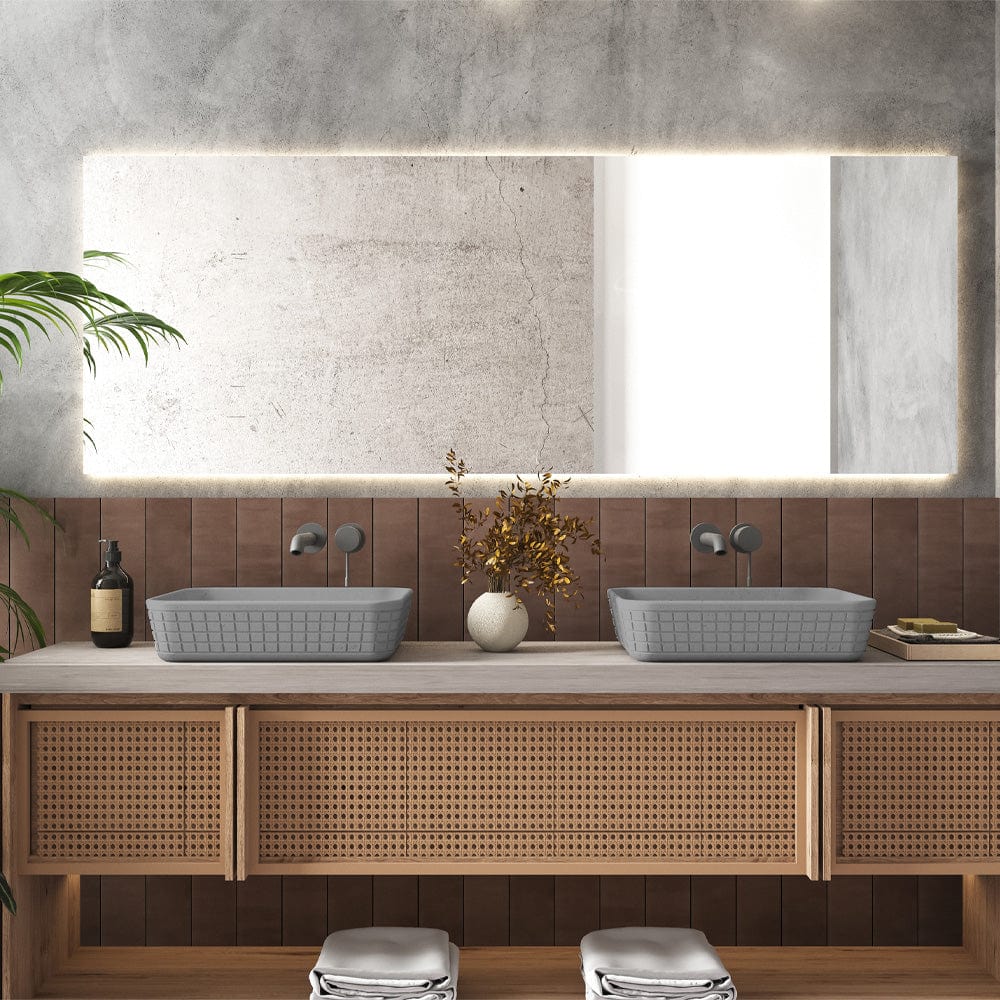 Harter Rectangular Cast Concrete Vessel Sink - Dark Grey