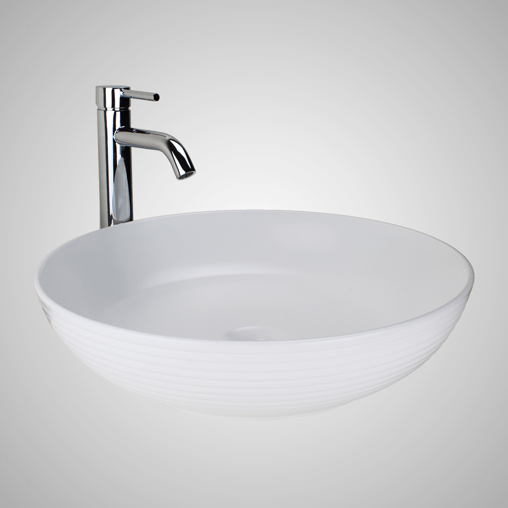 Henefer Vitreous China Decorated Vessel Sink - Matte White