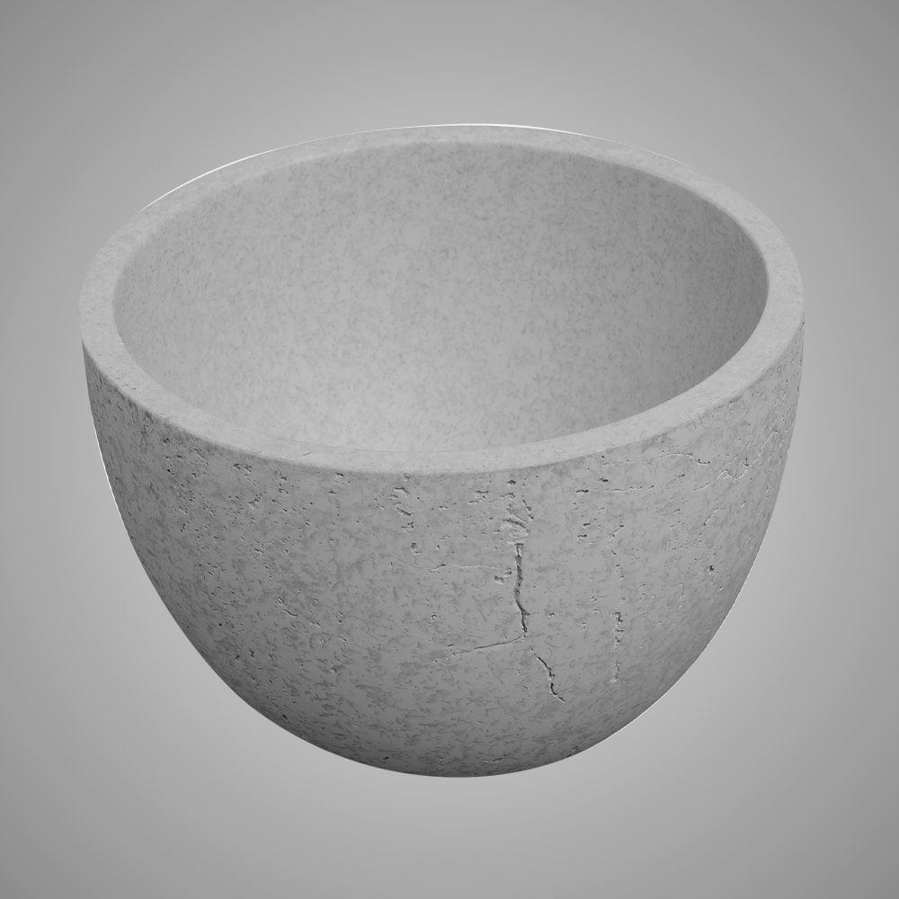 Humboldt Round Cast Concrete Vessel Sink - Light Gray with Textured Finish