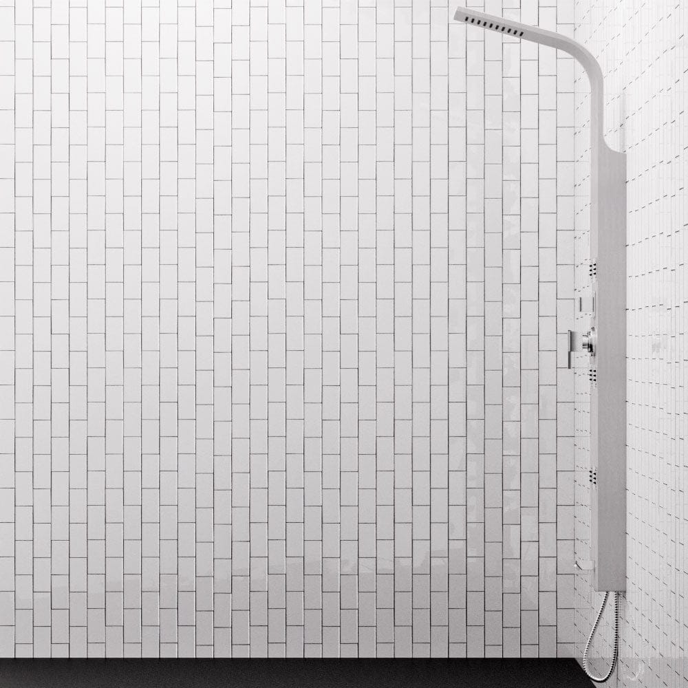 Jedida Pressure Balance Stainless Steel Shower Panel with Hand Shower - Brushed Finish