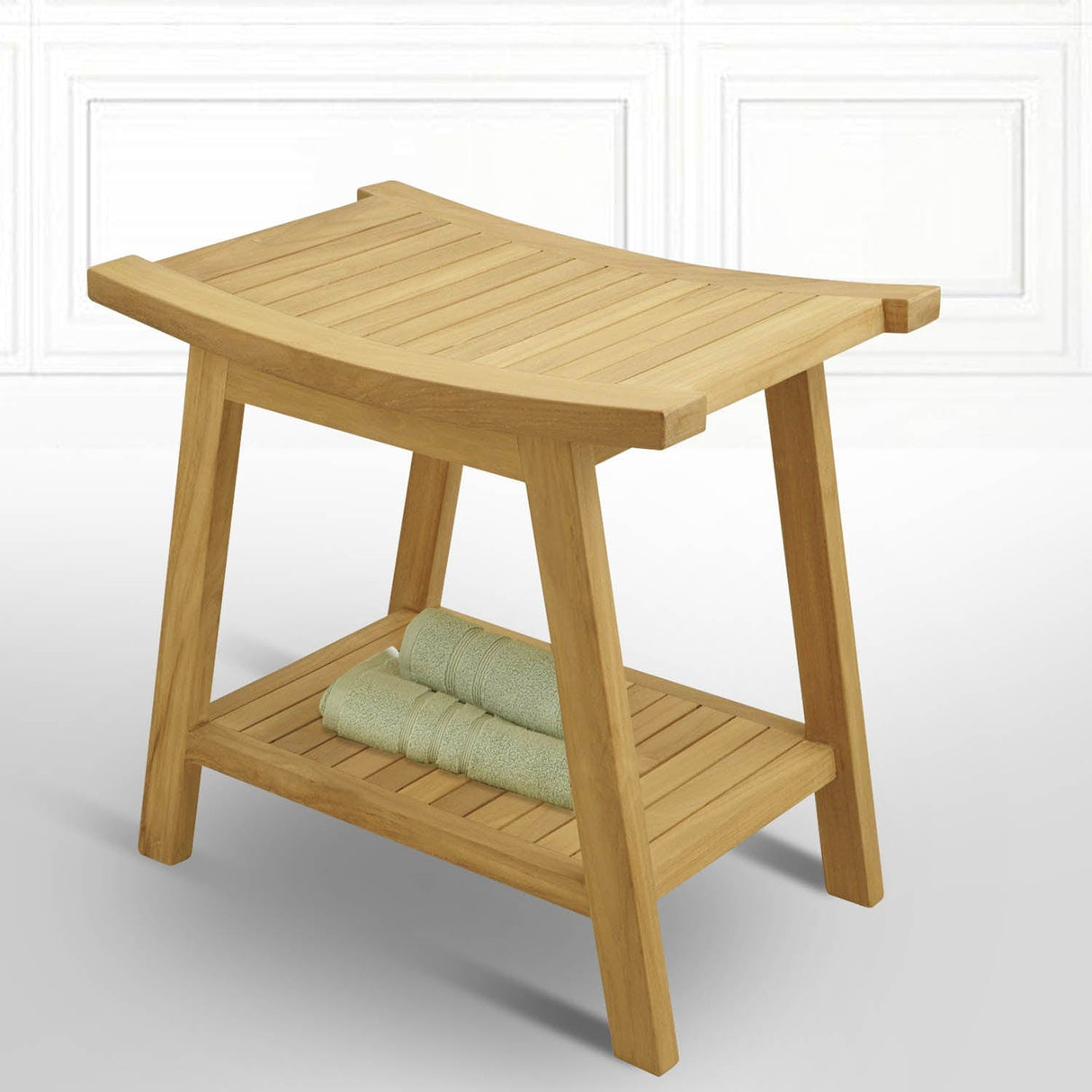 Kearny Teak Curved Shower Stool