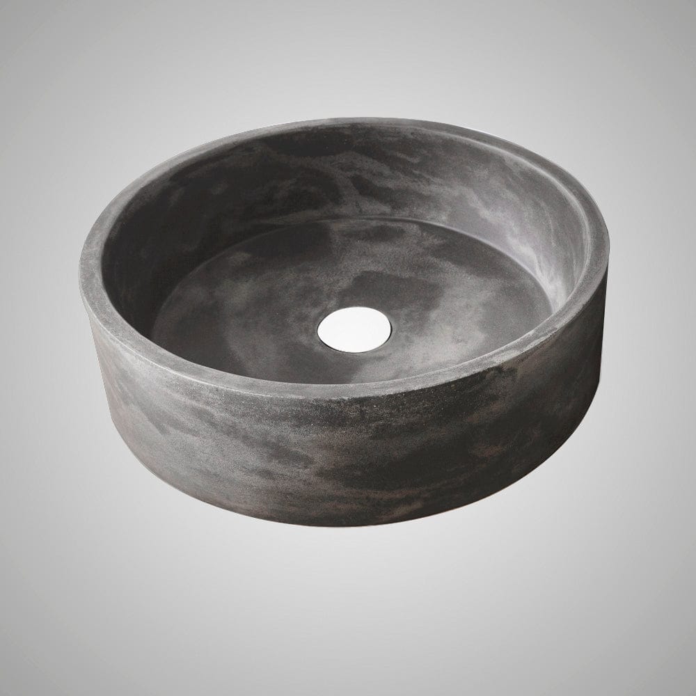 Krupp Round Cast Concrete Vessel Sink - Dusk Grey