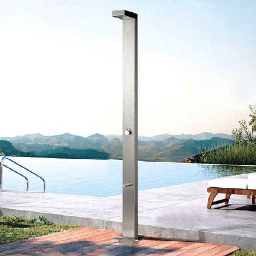 Kuron Freestanding Stainless Steel Outdoor Shower Panel with Foot Shower