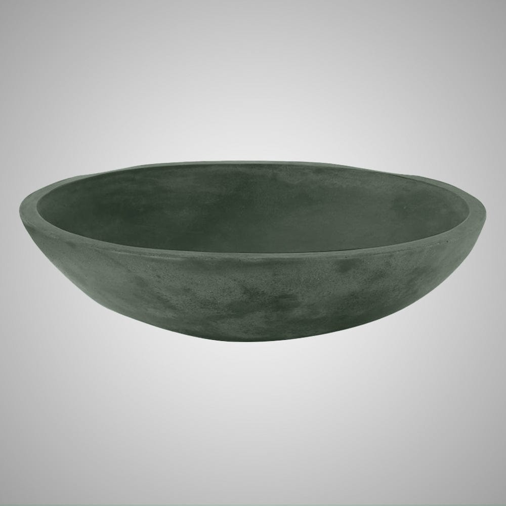 Large Lisman Oval Cast Concrete Vessel Sink - Copper Green