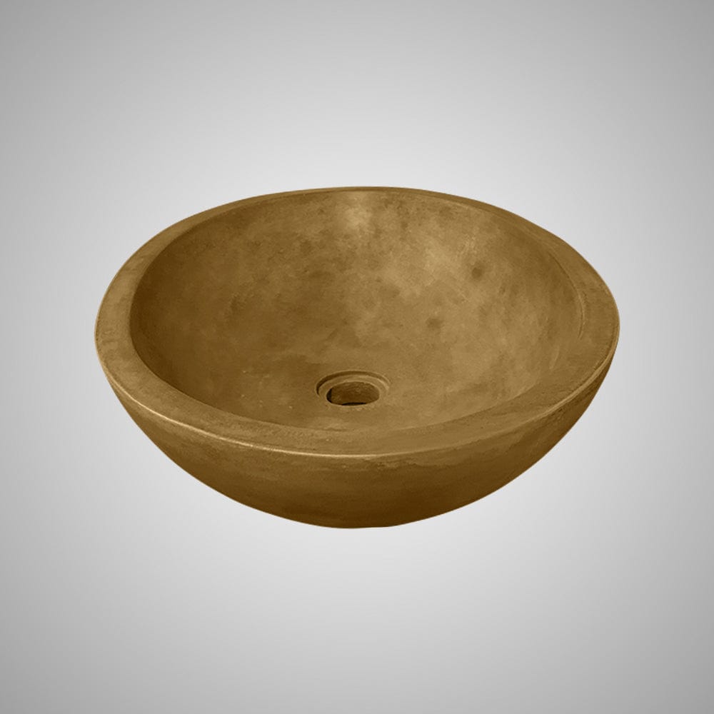 Large Lisman Oval Cast Concrete Vessel Sink - Vintage Brown