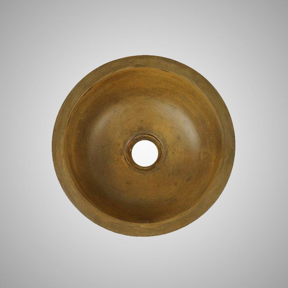 Large Sardis Round Cast Concrete Vessel Sink - Vintage Brown