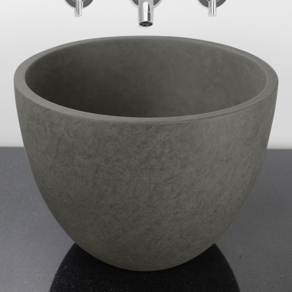 Melfort Round Cast Concrete Vessel Sink - Dark Gray