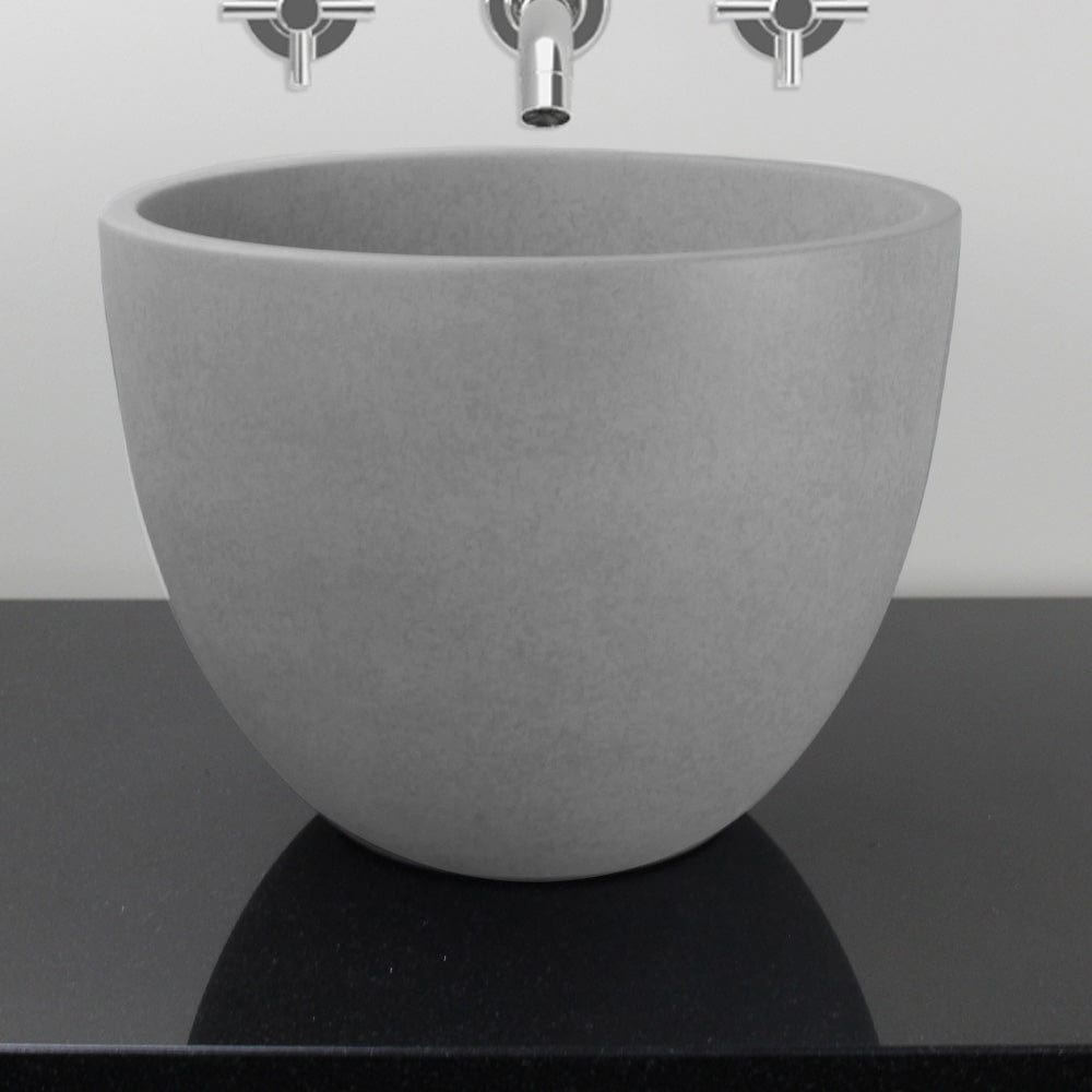 Melfort Round Cast Concrete Vessel Sink - Light Gray