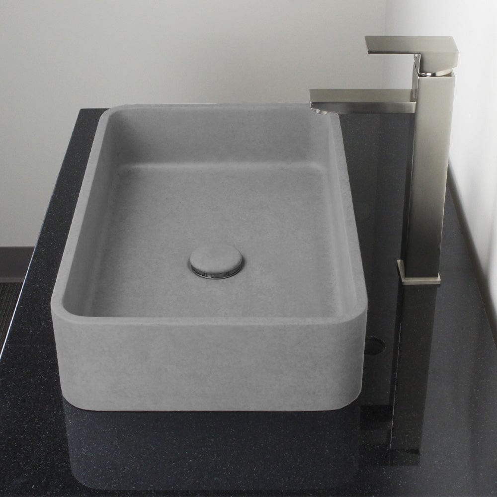 Morden Rectangular Cast Concrete Vessel Sink - Light Gray