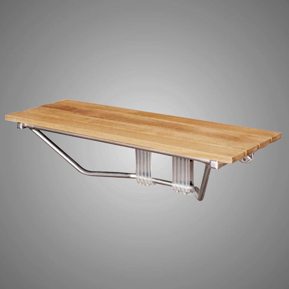 Morenci Wall-Mount Large Teak Folding Shower Seat