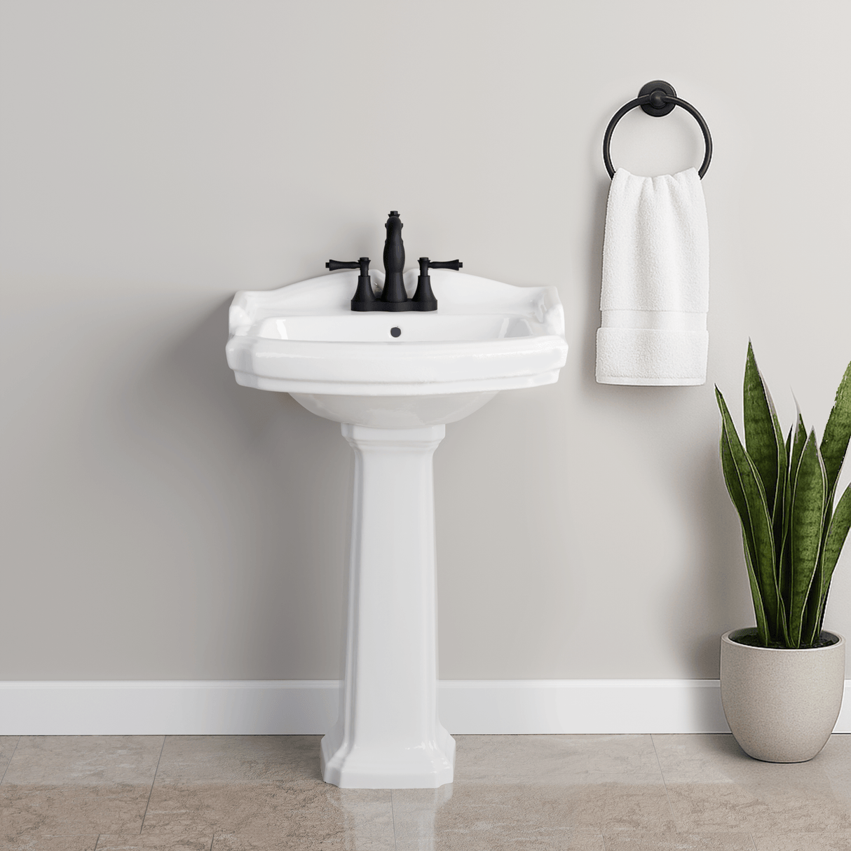 Noppenstein Vitreous China Pedestal Sink