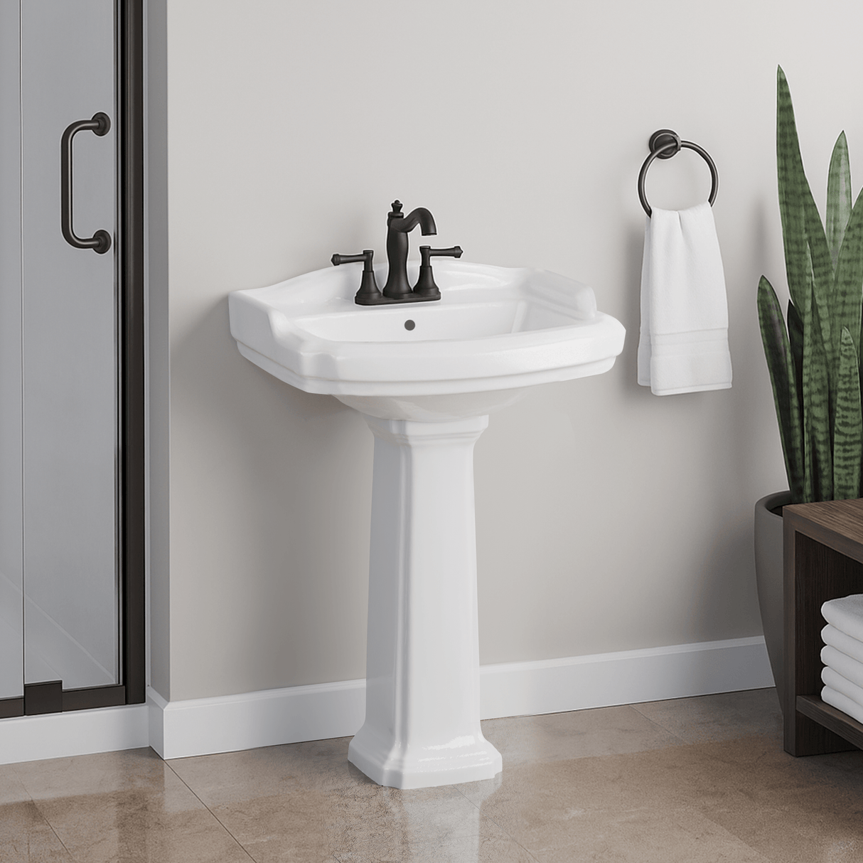 Noppenstein Vitreous China Pedestal Sink