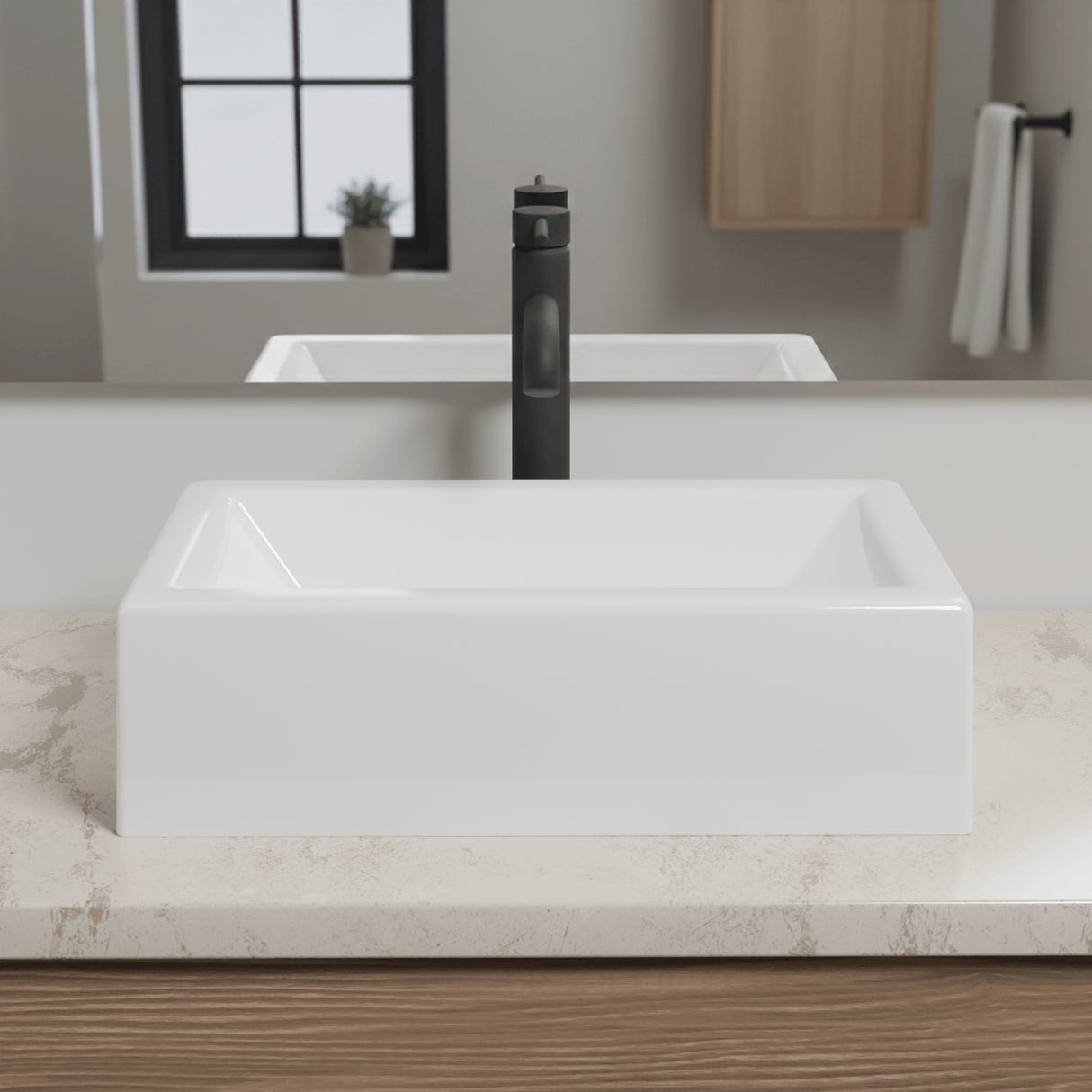 Ogema Vitreous China Rectangular Vessel Sink