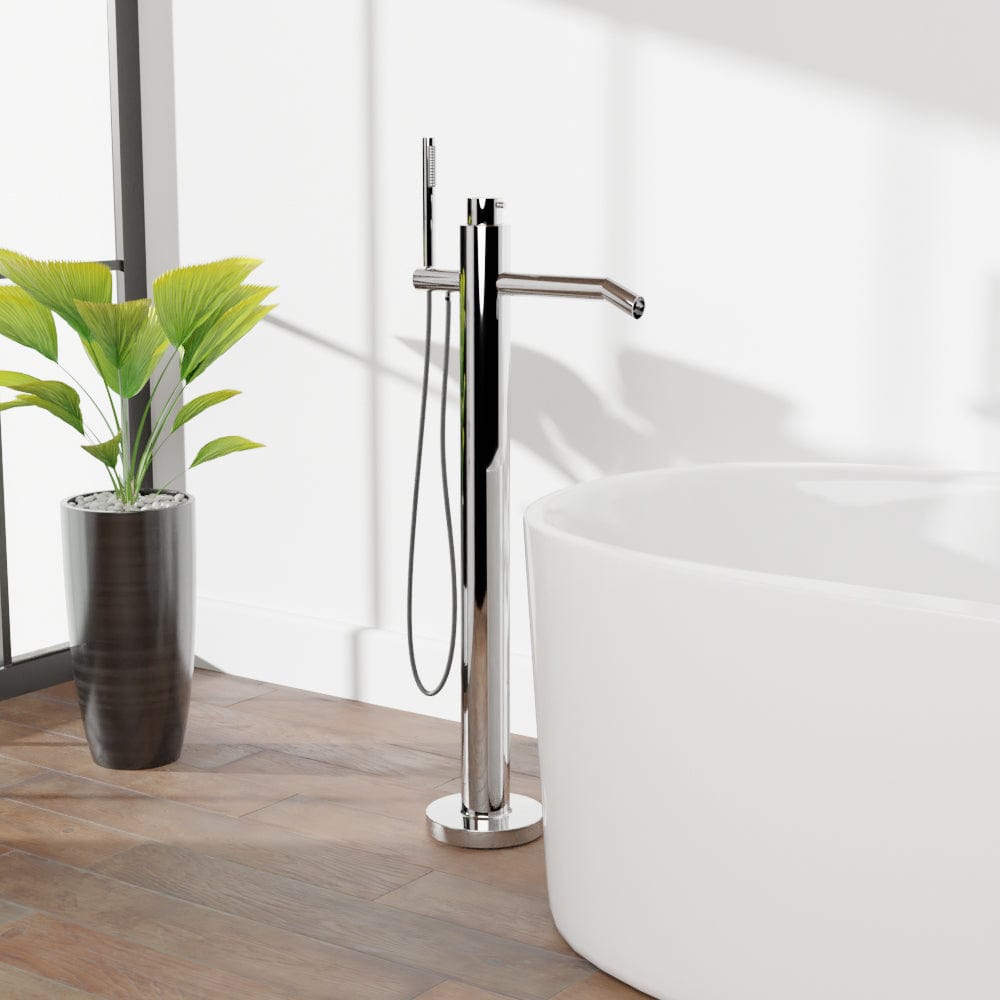 Olga Thermostatic Freestanding Tub Faucet with Hand Shower