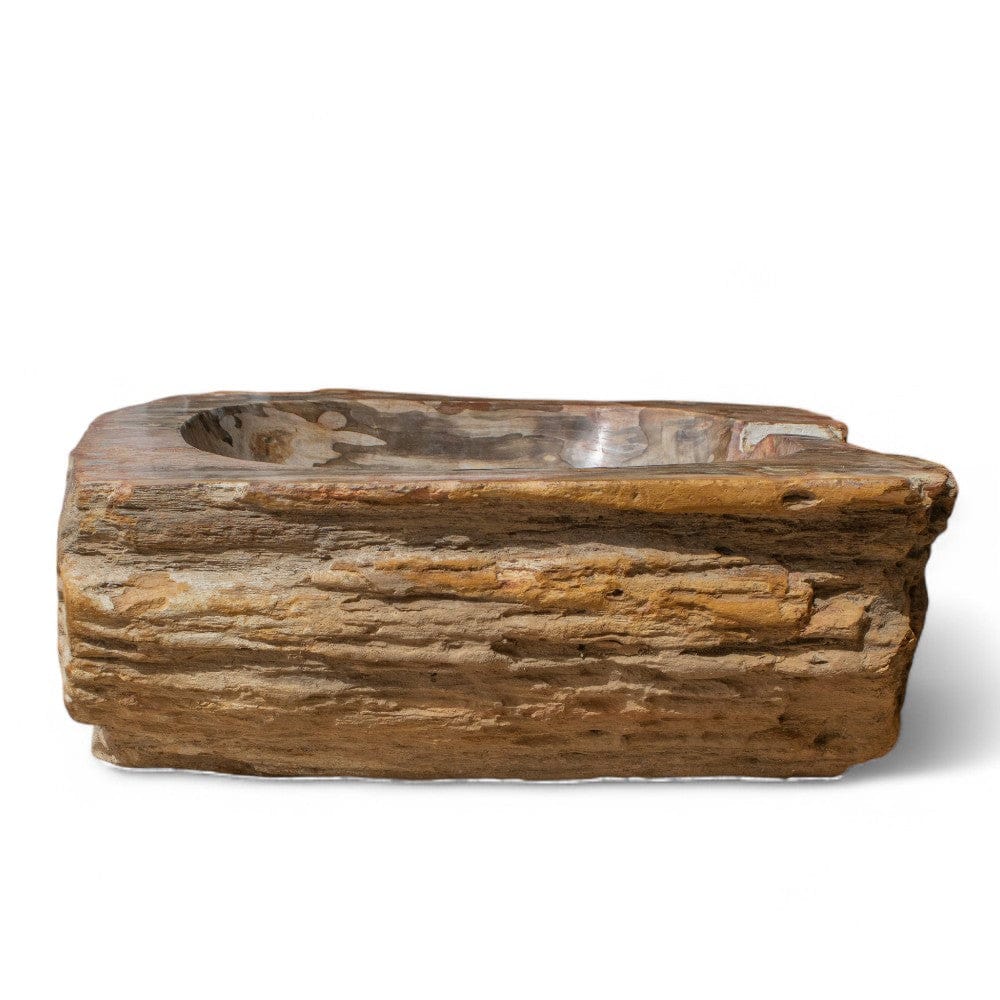 Paden Petrified Wood Vessel Sink - Natural Interior