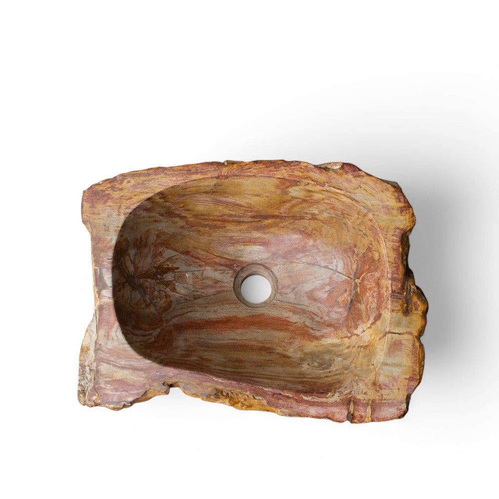 Paden Petrified Wood Vessel Sink - Red Interior