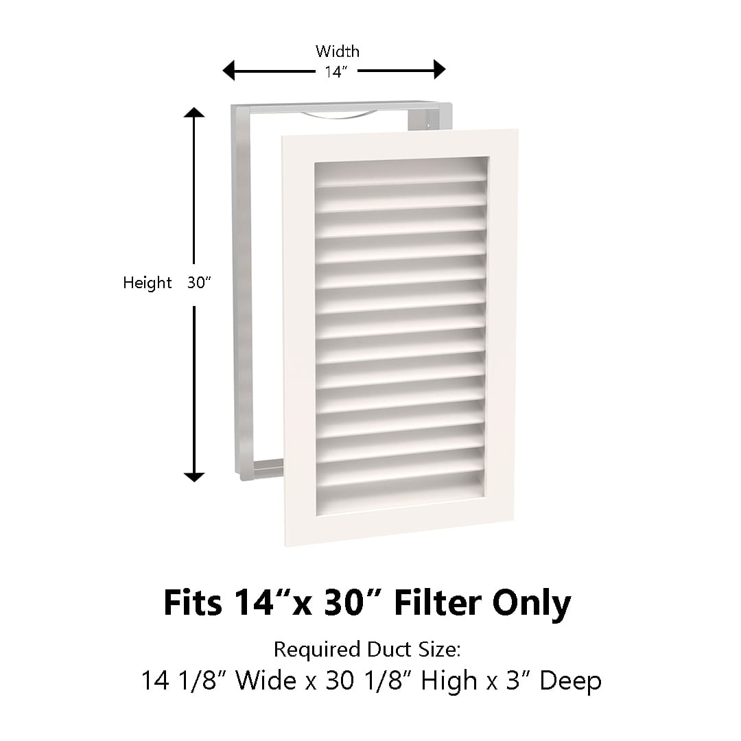 Paintable Wood Air Return Grille - 14" x 30" Duct Size