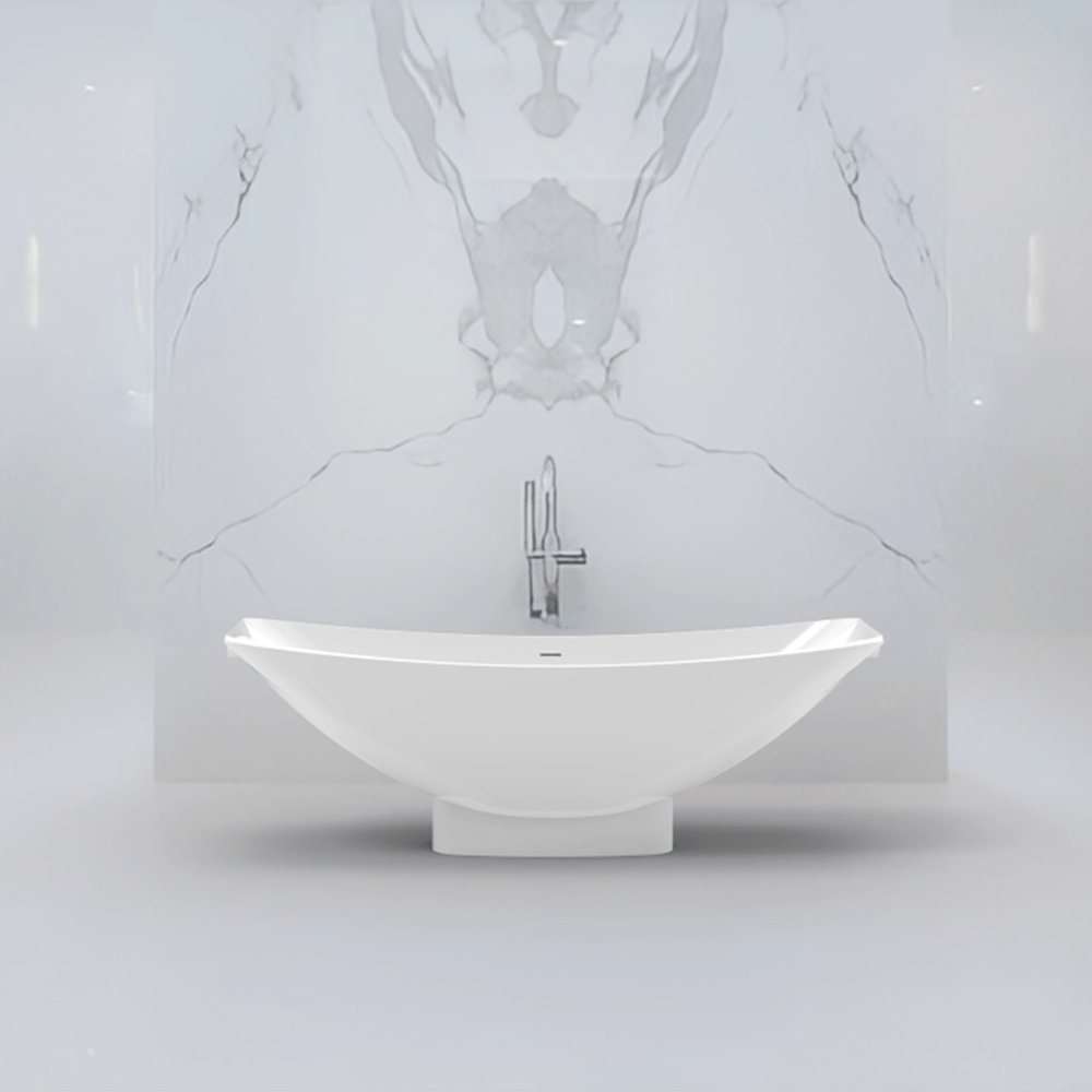 Paloma Solid Surface Stone Resin Freestanding Extra Deep Hammock Bathtub