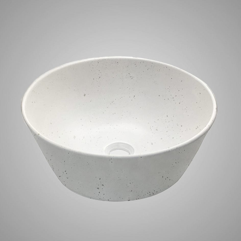 Pancosa Round Cast Concrete Vessel Sink - White