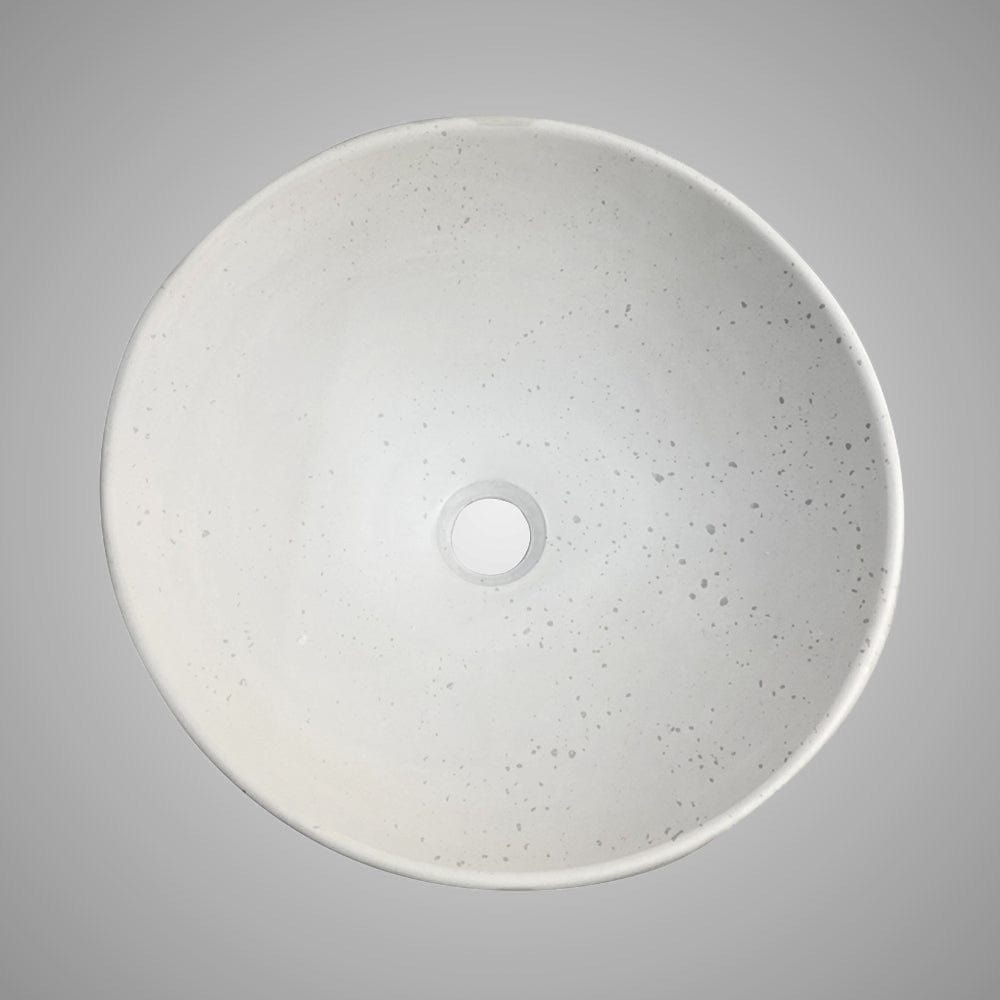 Pancosa Round Cast Concrete Vessel Sink - White