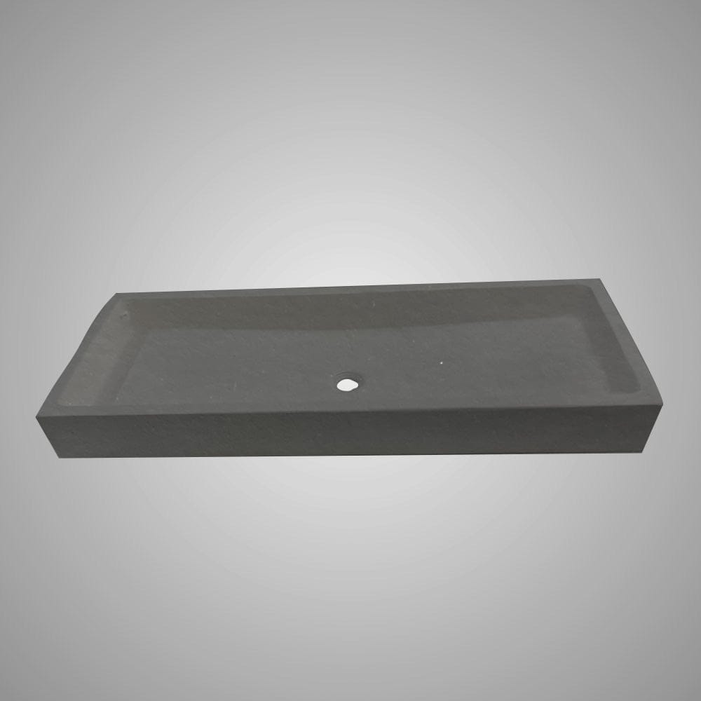 Papley Rectangular Cast Concrete Vessel B-Grade Sink - Black