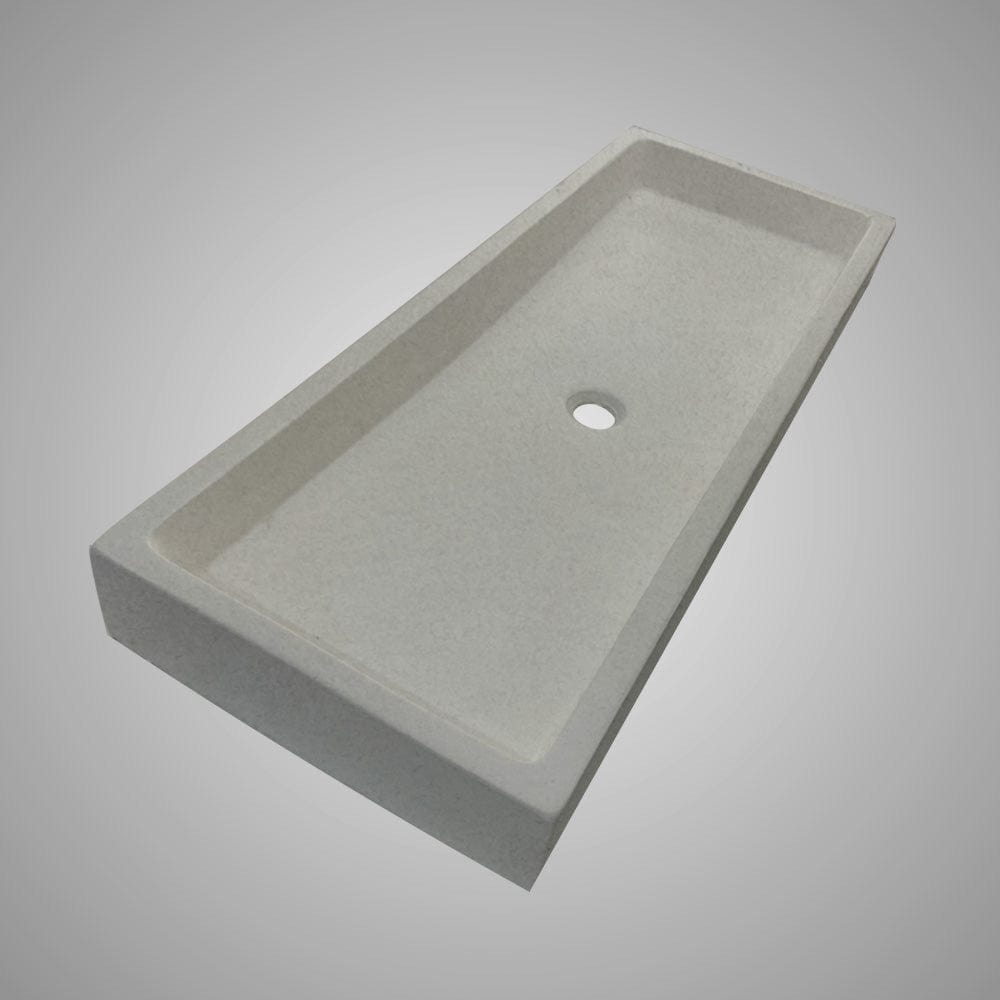 Papley Rectangular Cast Concrete Vessel B-Grade Sink - Dark Grey