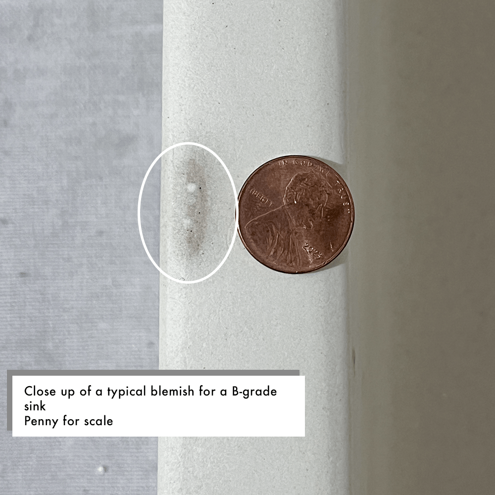 Papley Rectangular Cast Concrete Vessel B-Grade Sink - Dark Grey