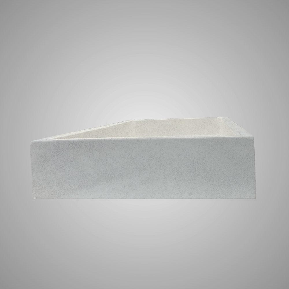 Papley Rectangular Cast Concrete Vessel B-Grade Sink - Light Grey