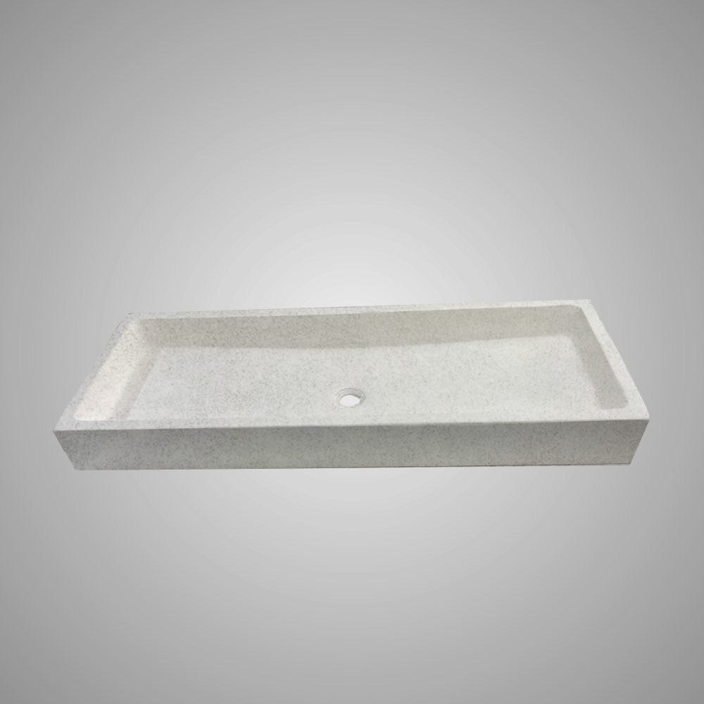 Papley Rectangular Cast Concrete Vessel B-Grade Sink - Light Grey