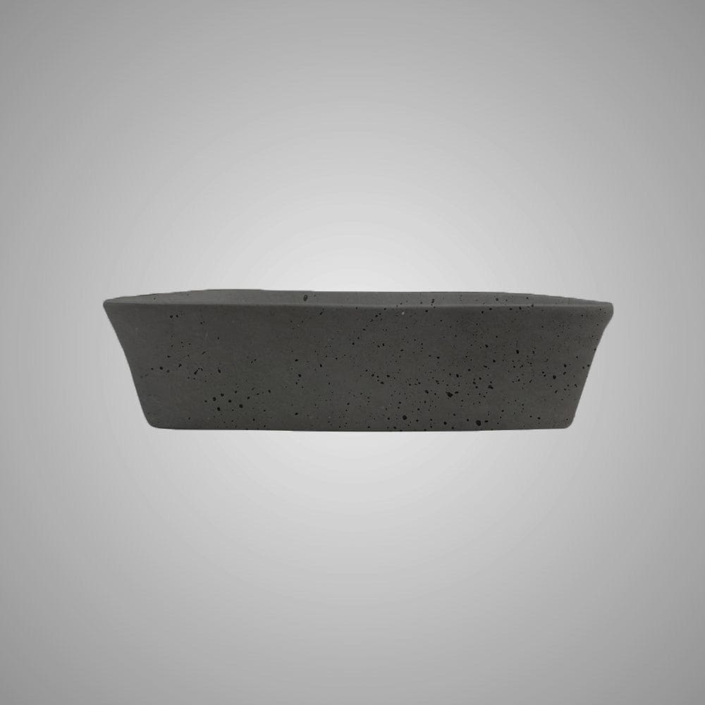 Paspen Rectangular Cast Concrete Vessel Sink - Black