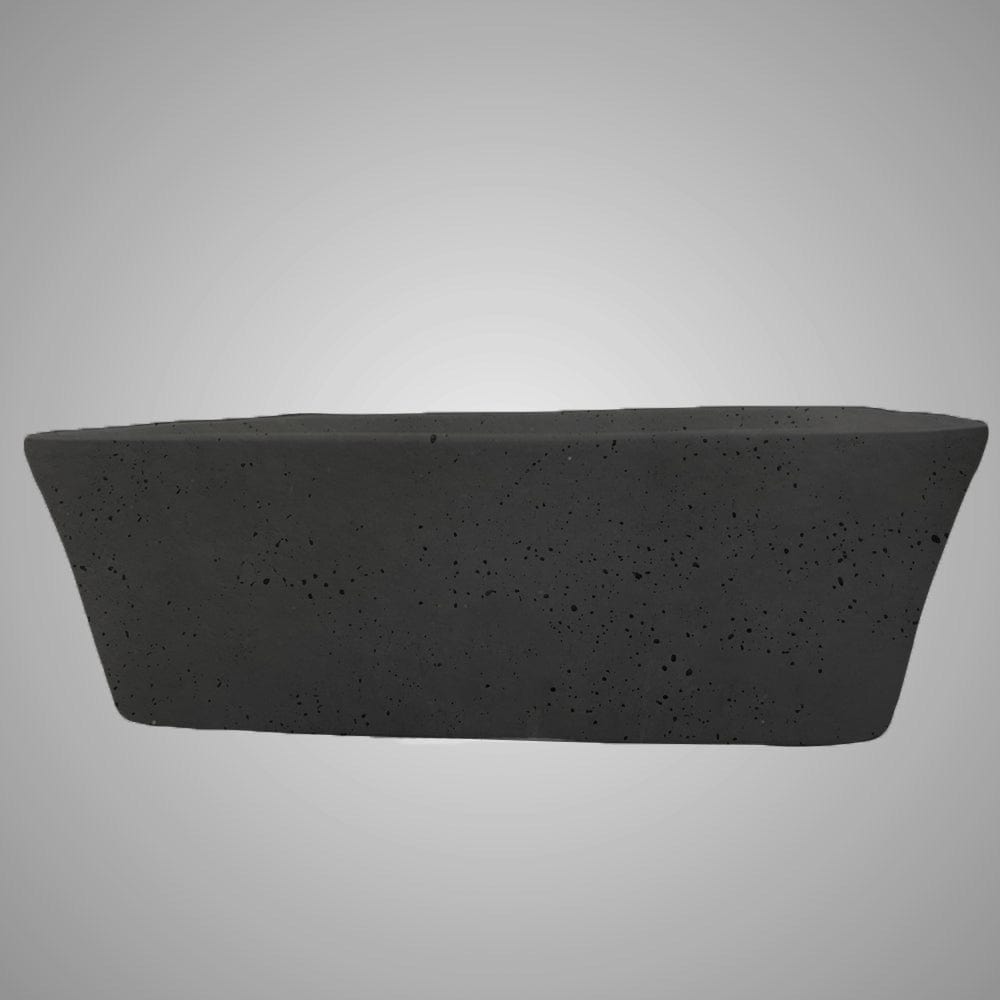 Paspen Rectangular Cast Concrete Vessel Sink - Black