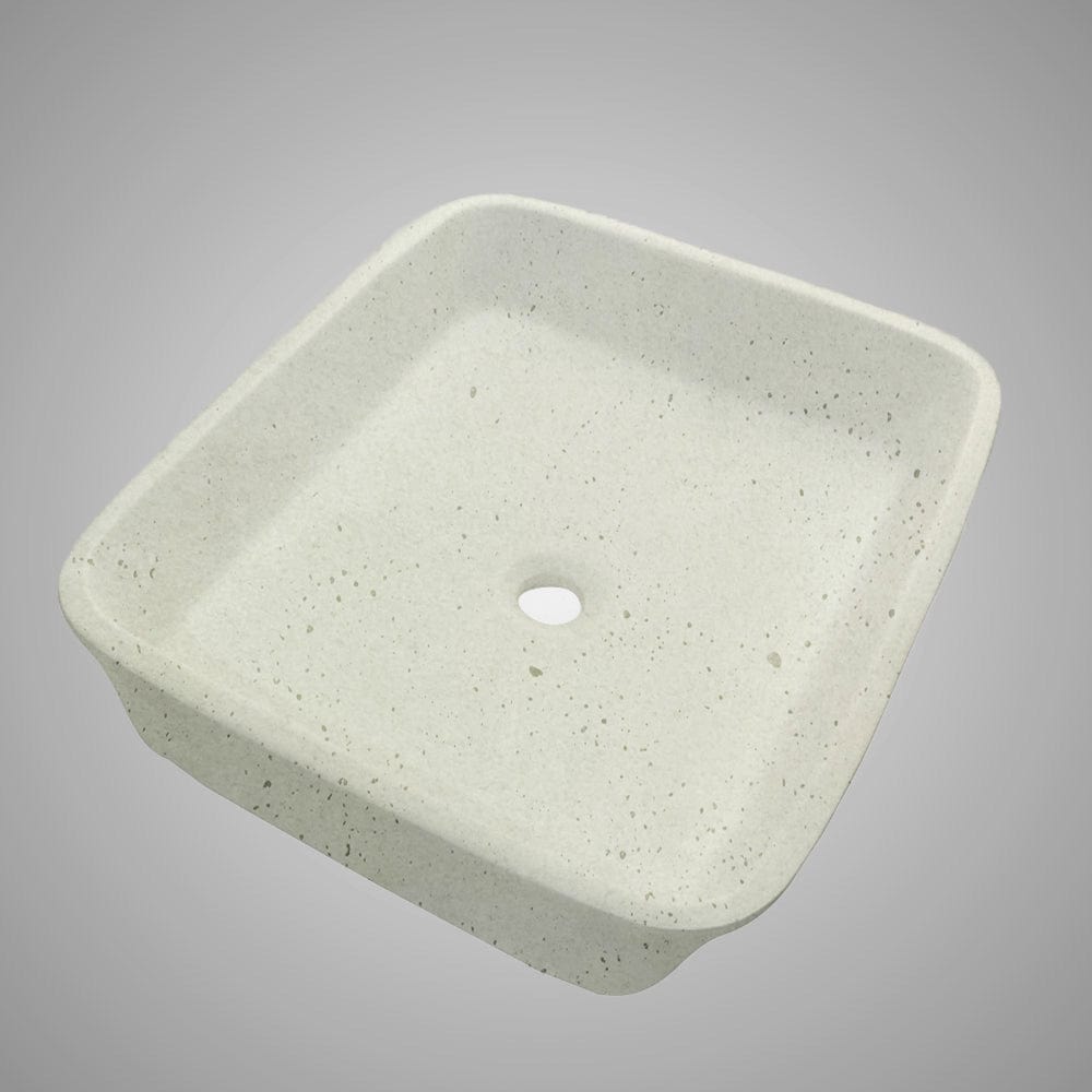 Paspen Rectangular Cast Concrete Vessel Sink - Cream