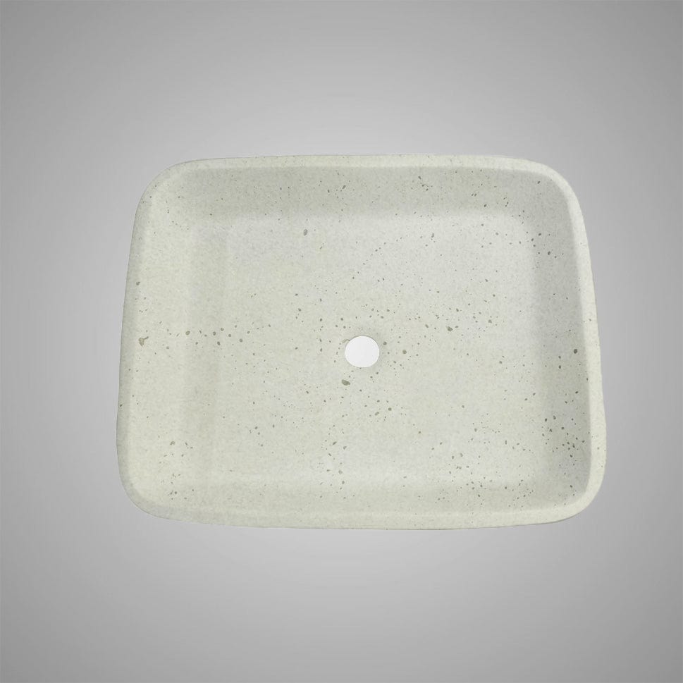 Paspen Rectangular Cast Concrete Vessel Sink - Cream