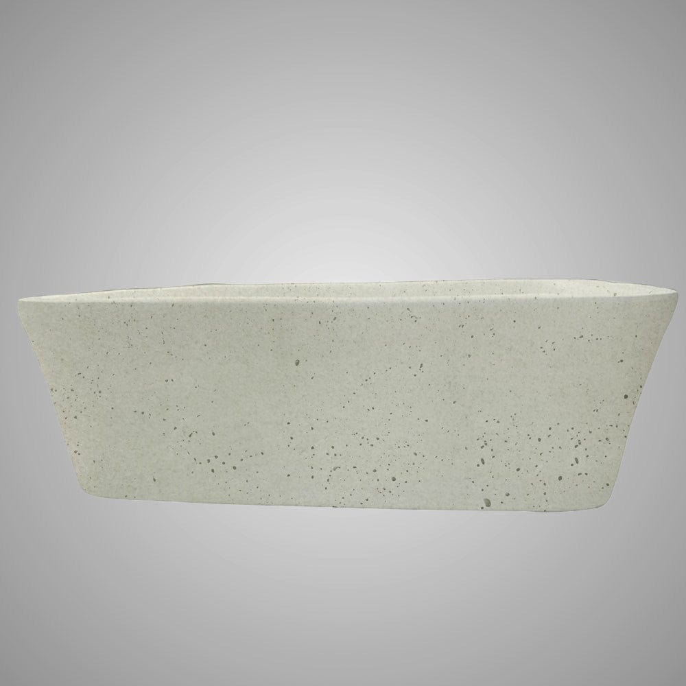Paspen Rectangular Cast Concrete Vessel Sink - Cream