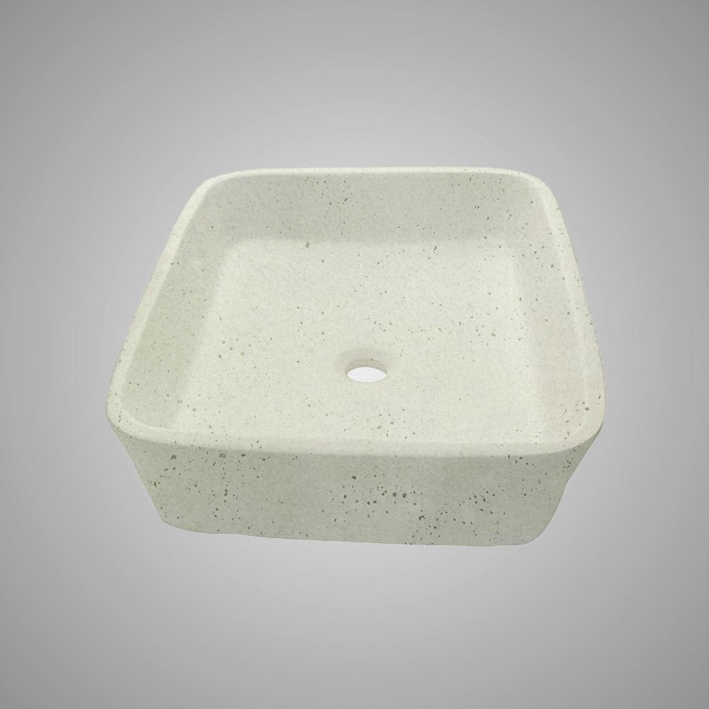 Paspen Rectangular Cast Concrete Vessel Sink - Cream