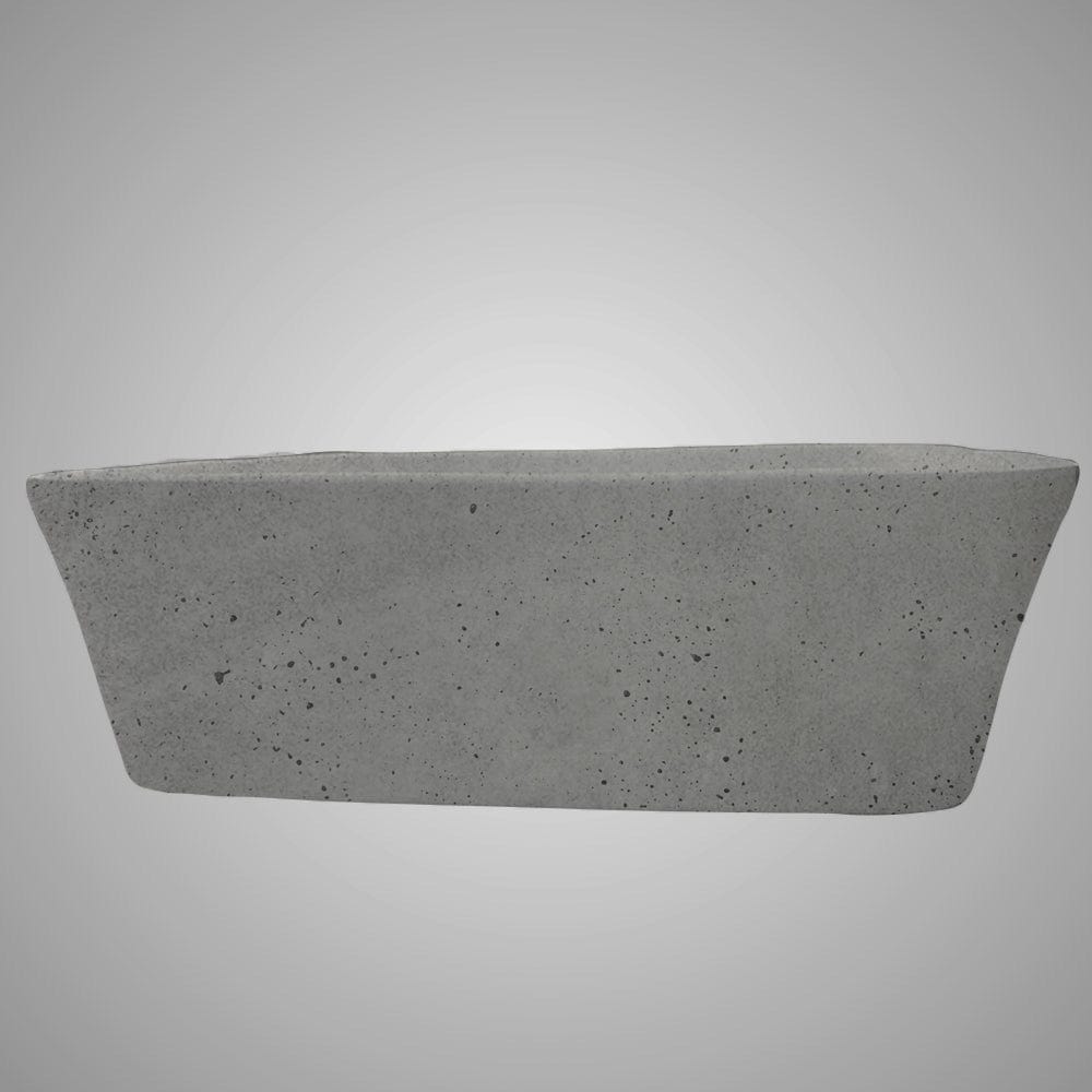 Paspen Rectangular Cast Concrete Vessel Sink - Dark Grey