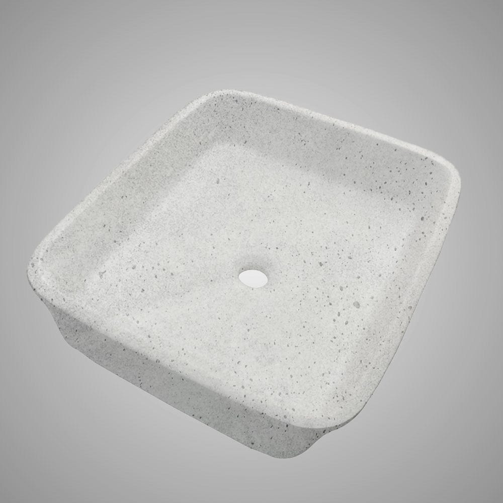 Paspen Rectangular Cast Concrete Vessel Sink - Light Grey