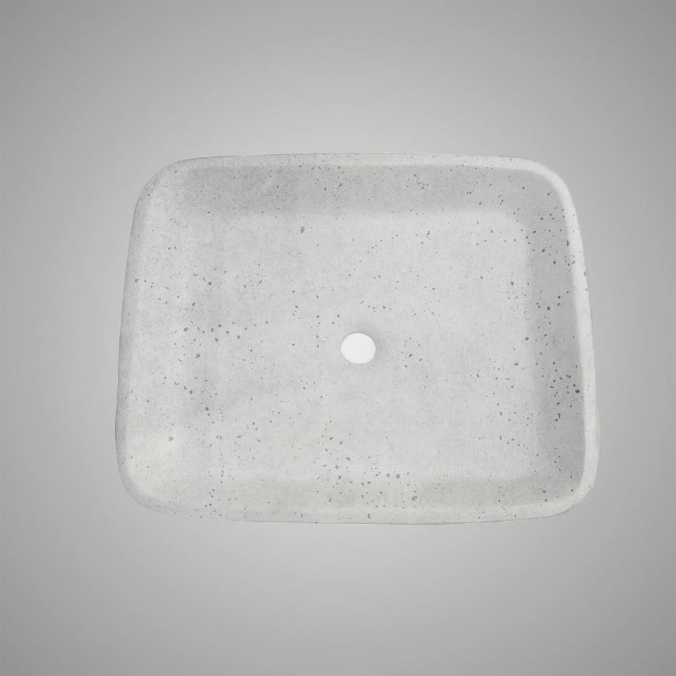 Paspen Rectangular Cast Concrete Vessel Sink - Light Grey