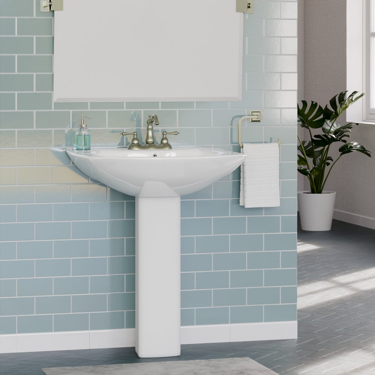 Pengeseo Vitreous China Pedestal Sink