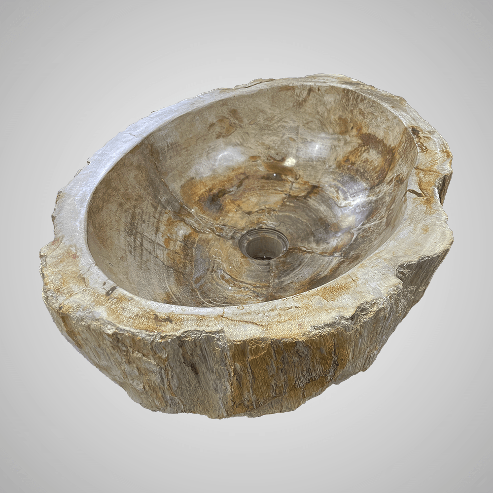 Ramona Petrified Wood Vessel Sink - Yellow Interior