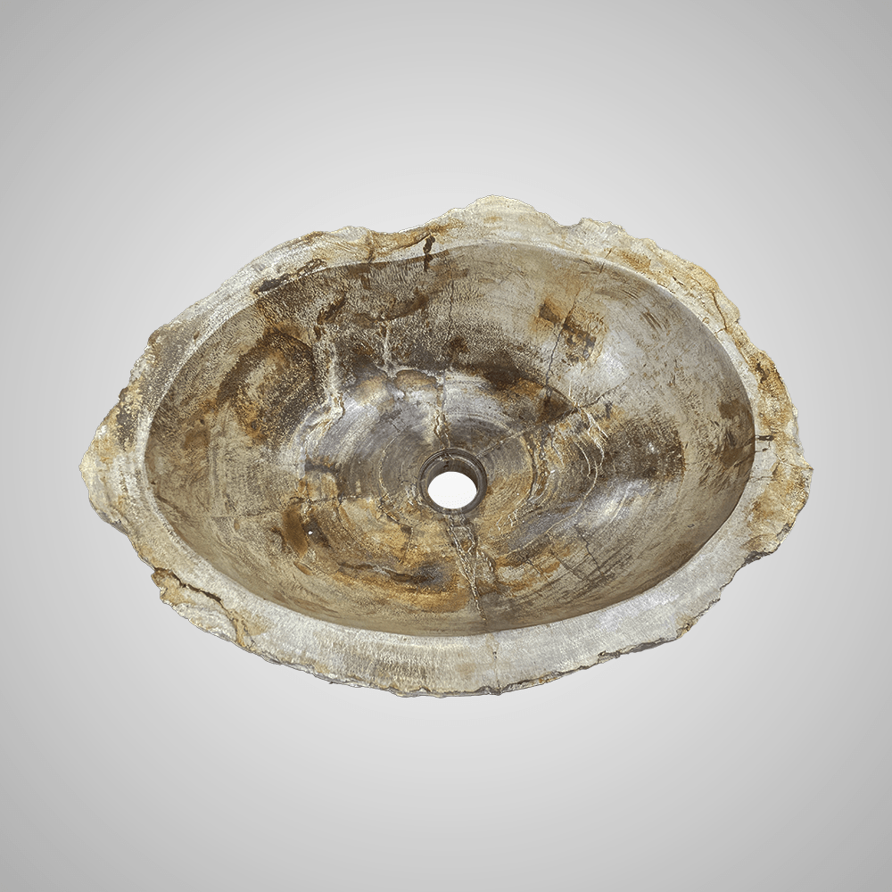Ramona Petrified Wood Vessel Sink - Yellow Interior