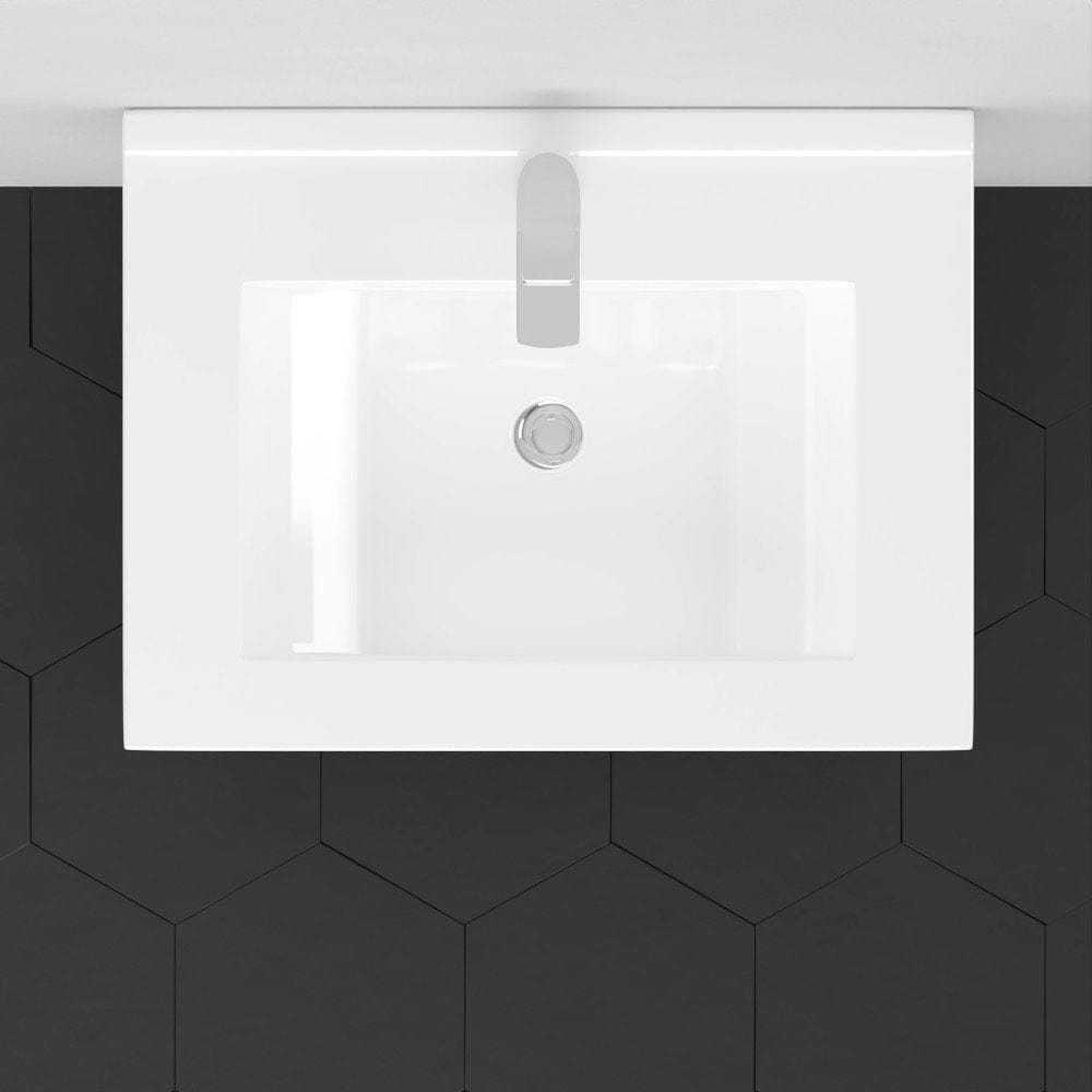 Regina Vitreous China Console Bathroom Sink with Black Powdercoat Iron Stand