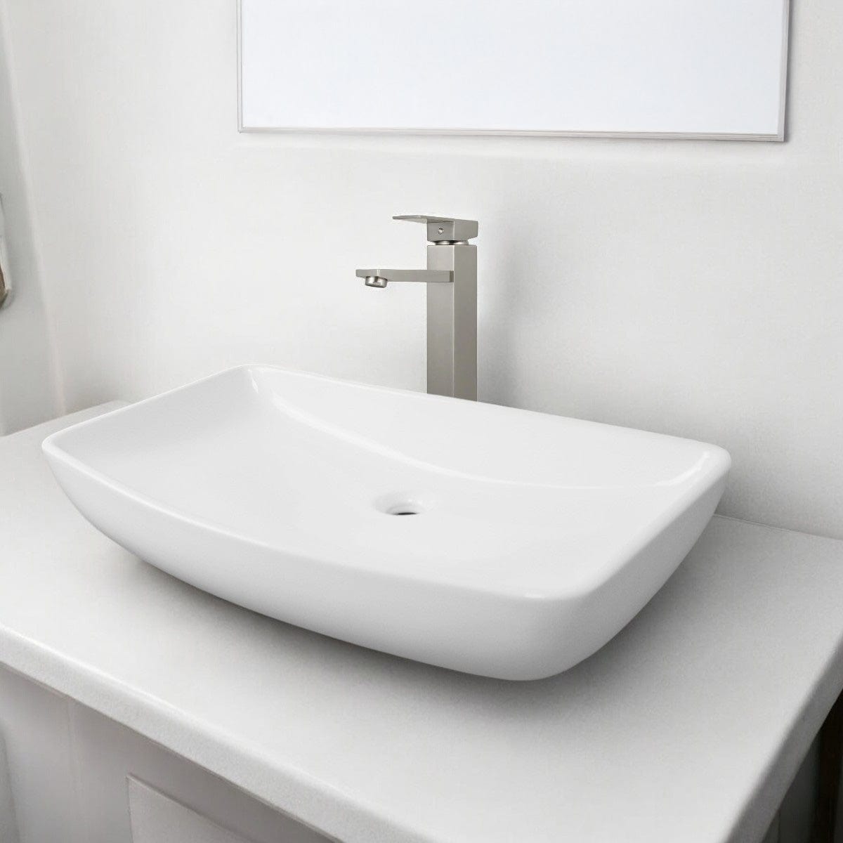 Ridge Rectangular Vitreous China Vessel Sink