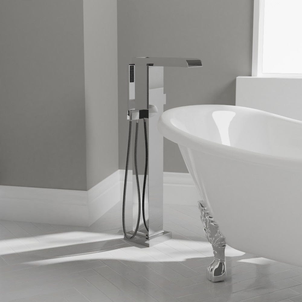 Sanibel Thermostatic Waterfall Freestanding Tub Faucet with Hand Shower