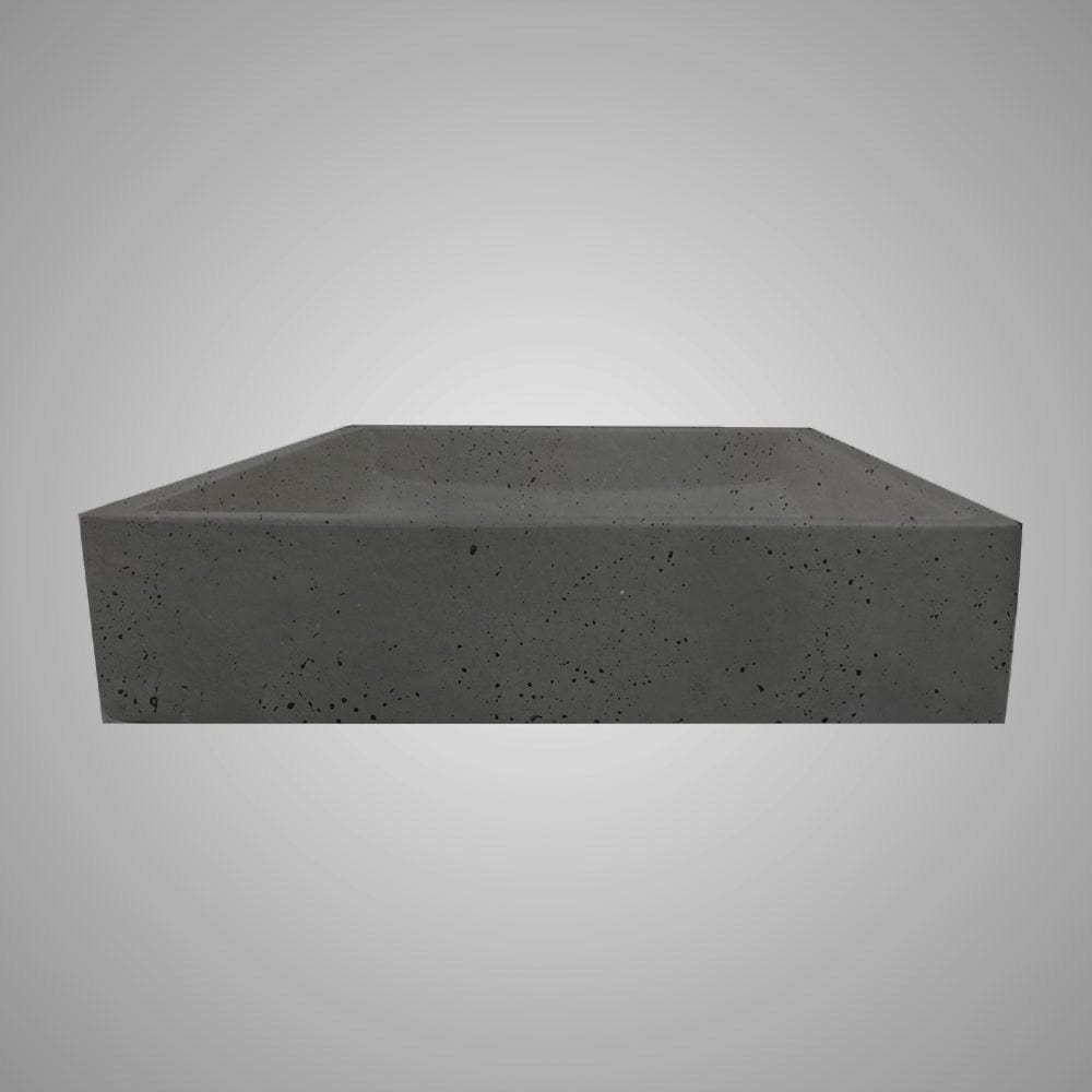 Sapa Rectangular Cast Concrete Vessel Sink - Black
