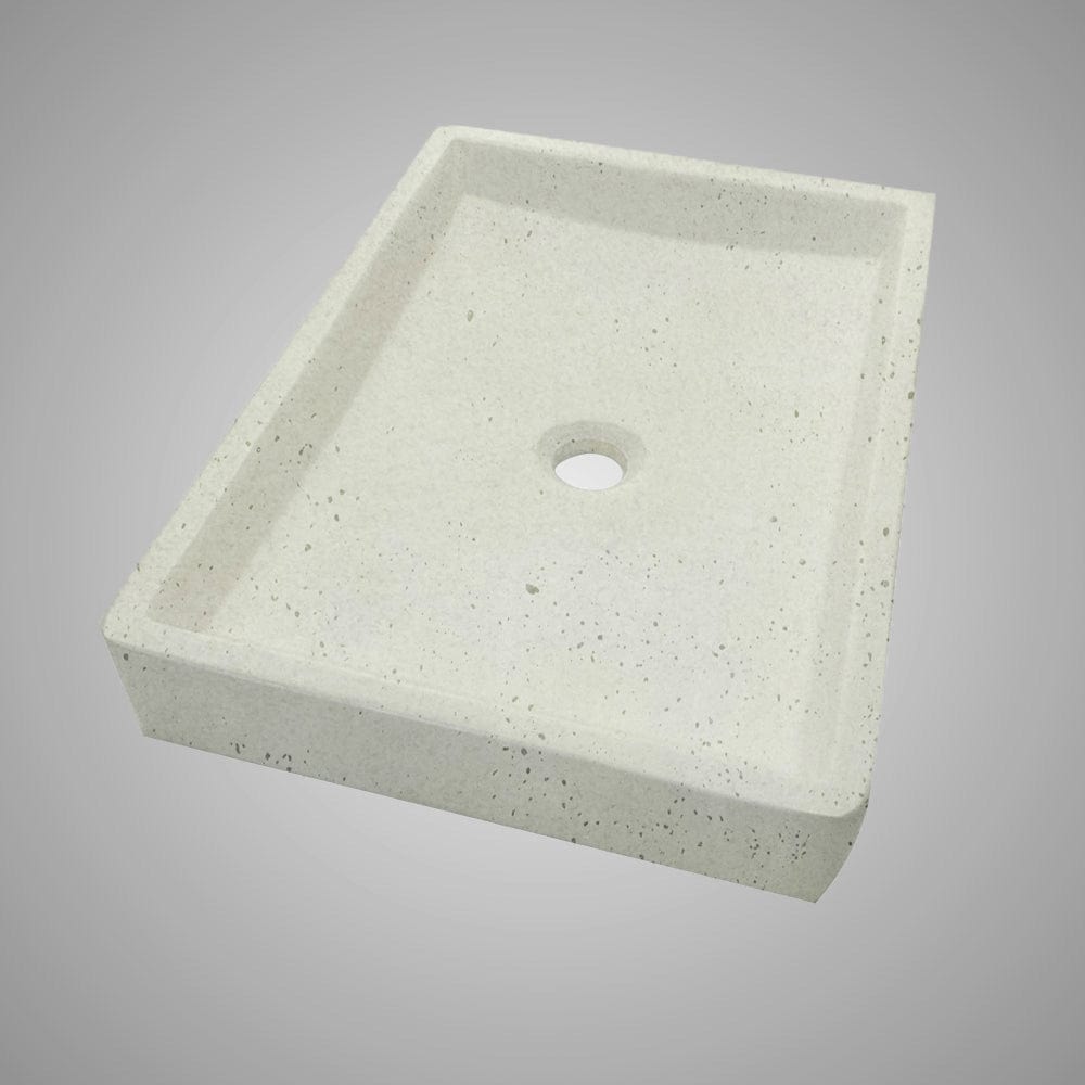 Sapa Rectangular Cast Concrete Vessel Sink - Cream